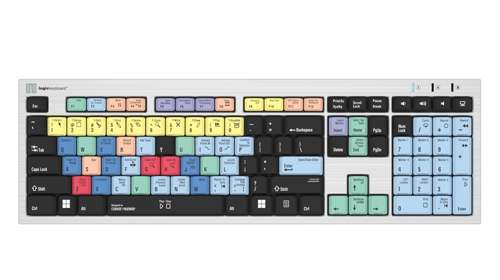 Cubase & Nuendo<br>Silver Slimline Keyboard – Windows<br>